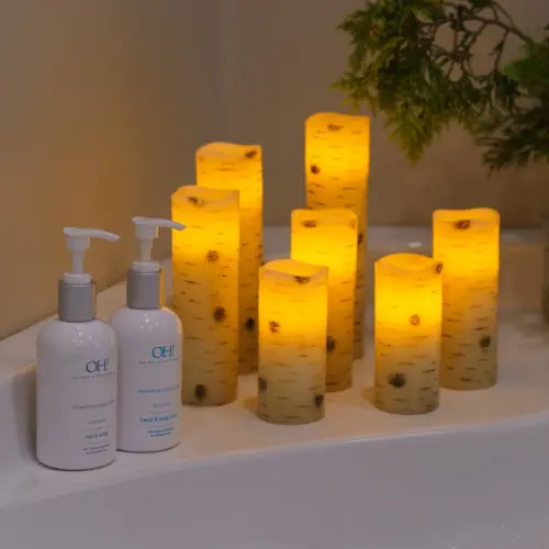 LED candles and OH! Spa products set the mood for the OH! Spa Yoga Weekend Retreat